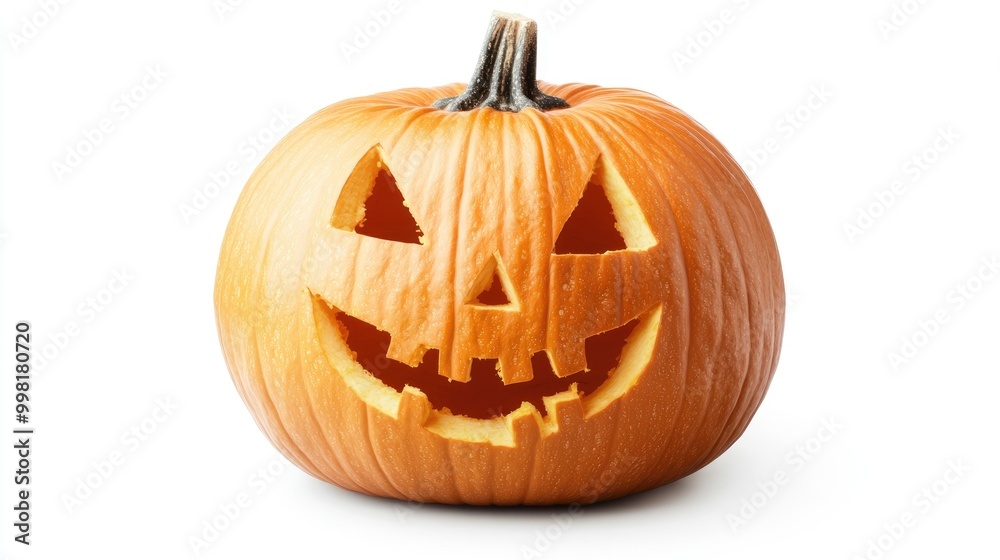 Isolated Halloween pumpkin on white background with clipping path and full depth of field Isolated Halloween pumpkin on white background with clipping path and full depth of field