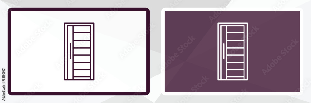 door outline icon. Linear vector from furniture concept. Thin line white and black door icon isolated on white and dark background door outline icon. Linear vector from furniture concept. Thin line white and black door icon isolated on white and dark background
