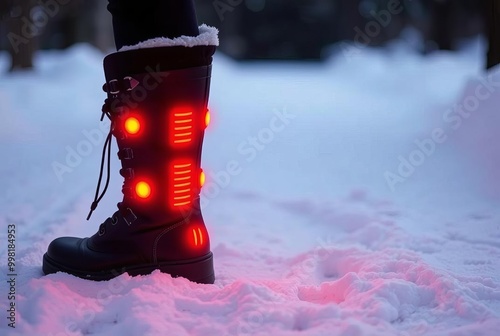 Heated Boots Boots with integrated heating elements for cold wea photo