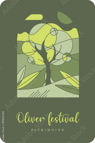 arbre, forêt, olivier, affiche, festival, fête des arbres, évènement, publicité, annonce, couverture, évènement, fête de l'olivier, 