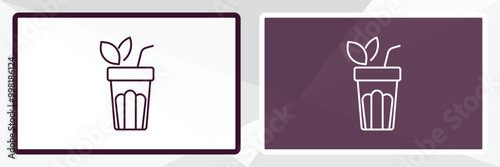 fresh smoothie  outline icon. Linear vector from food concept. Thin line white and black fresh smoothie  icon isolated on white and dark background