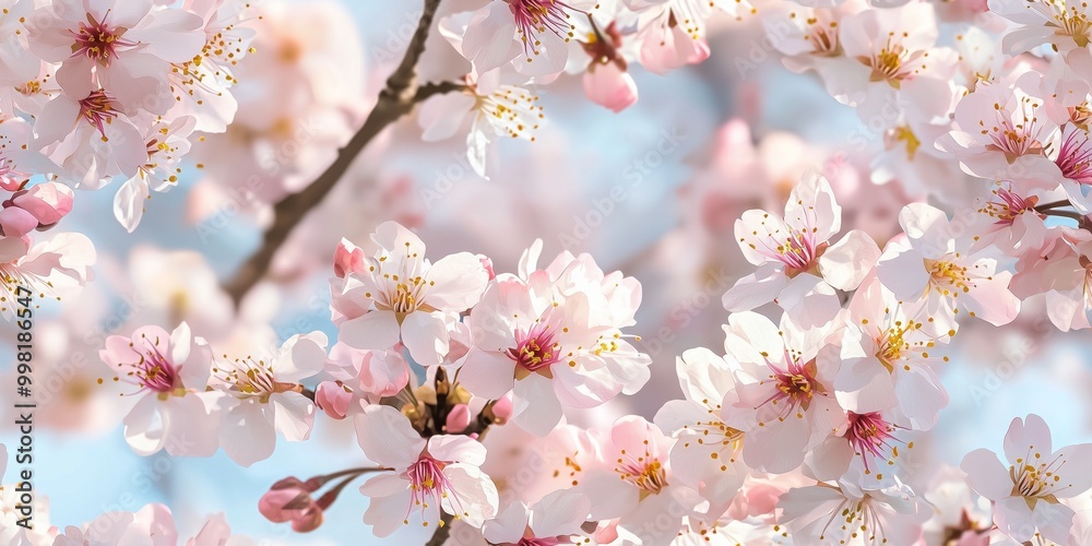 delicate cherry blossoms in soft pinks and whites, scattered across the design with slender, dark branches. Each flower is intricately detailed, showing subtle variations in petal color and texture delicate cherry blossoms in soft pinks and whites, scattered across the design with slender, dark branches. Each flower is intricately detailed, showing subtle variations in petal color and texture