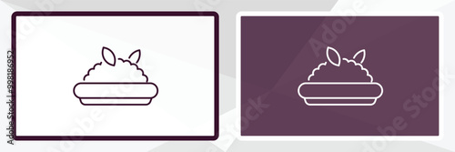 risotto  outline icon. Linear vector from food concept. Thin line white and black risotto  icon isolated on white and dark background