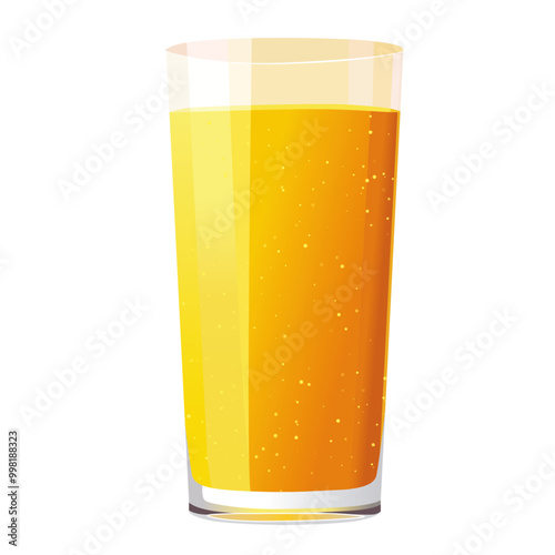 A vibrant and detailed vector of a refreshing glass of juice, ideal for menus, cafe logos, or promotional designs. Fully editable for versatile project use