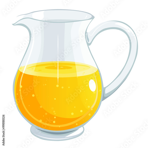A vibrant and detailed vector of a refreshing jug of juice, perfect for drink menus, cafe branding, or promotional materials. Fully editable for flexible design use