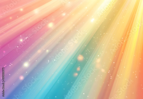 Dreamy Abstract Light Rays with Pastel Gradient and Sparkling Stars