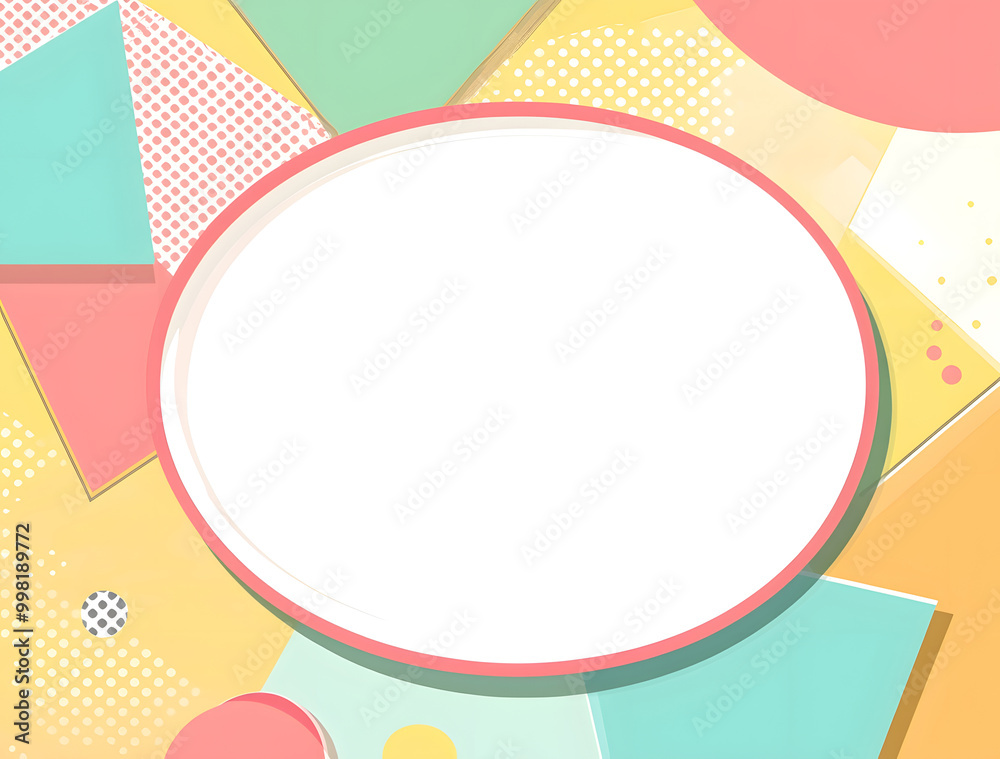 Pastel Abstract Geometric Background with Cloud Frame Pastel Abstract Geometric Background with Cloud Frame