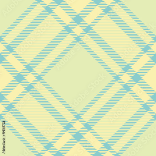 Border check tartan background, handsome vector seamless texture. Endless textile plaid pattern fabric in light and yellow colors.
