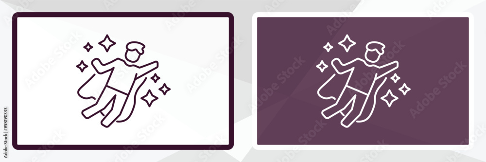 fantastic human outline icon. Linear vector from feelings concept. Thin line white and black fantastic human icon isolated on white and dark background fantastic human outline icon. Linear vector from feelings concept. Thin line white and black fantastic human icon isolated on white and dark background