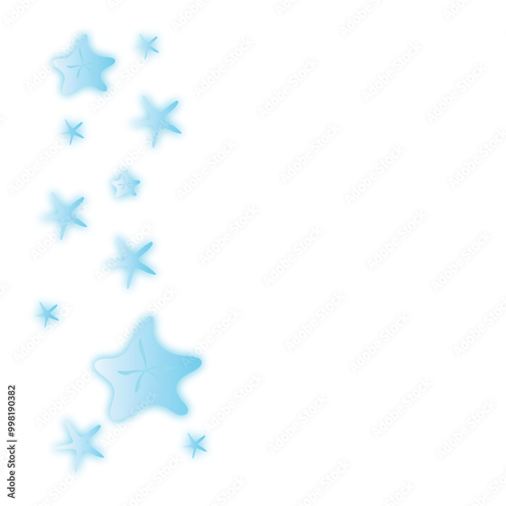 Starfish decoration. Glowing blue starfish summer decoration Starfish decoration. Glowing blue starfish summer decoration