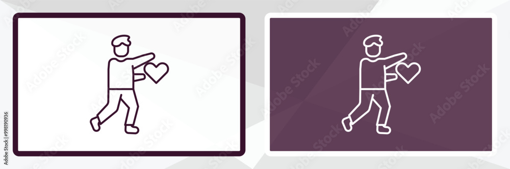 lovely human outline icon. Linear vector from feelings concept. Thin line white and black lovely human icon isolated on white and dark background lovely human outline icon. Linear vector from feelings concept. Thin line white and black lovely human icon isolated on white and dark background