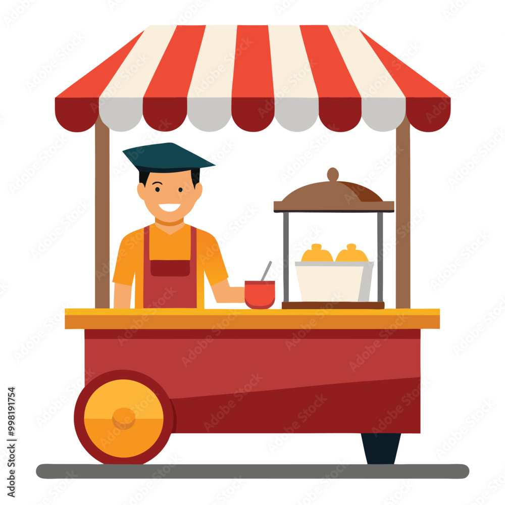 illustration of a Street Food Stall illustration of a Street Food Stall