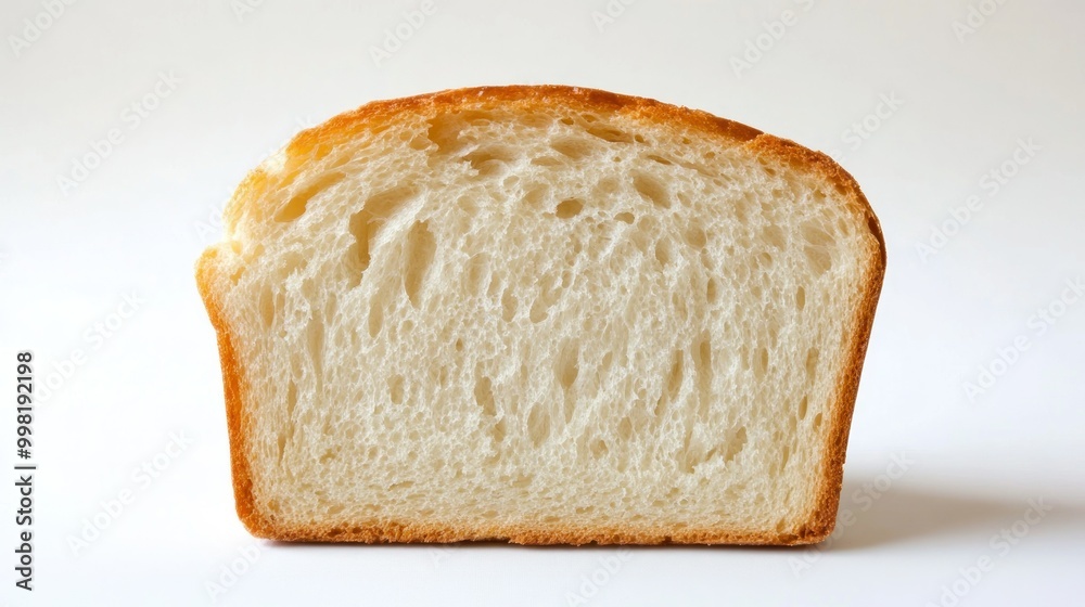 A Single Slice of White Bread with a Golden Crust A Single Slice of White Bread with a Golden Crust