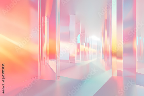 Minimalist Pastel Holographic Techno Background
