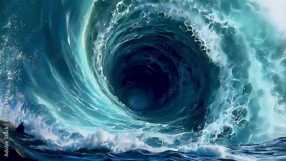 a whirlpool , or a vortex, is shown in the ocean. a whirlpool , or a vortex, is shown in the ocean.