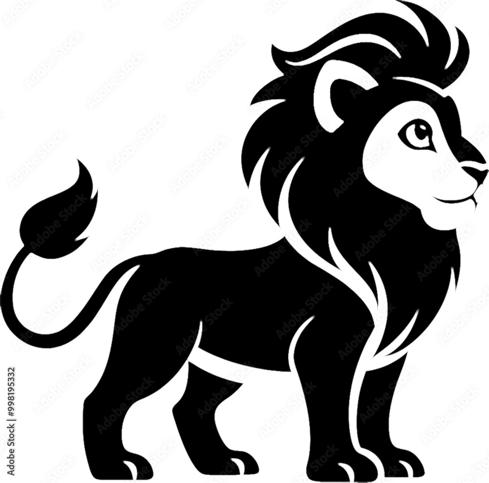 Fototapeta premium Creative Black Lion Art for Printables. 