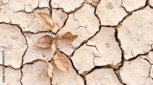 Cracked Dried Earth Texture Background with Parched Soil Pattern