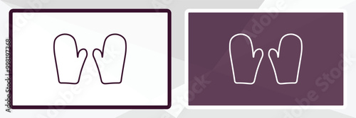 pair of mittens outline icon. Linear vector from fashion concept. Thin line white and black pair of mittens icon isolated on white and dark background