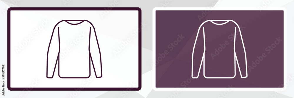 long sleeves outline icon. Linear vector from fashion concept. Thin line white and black long sleeves icon isolated on white and dark background long sleeves outline icon. Linear vector from fashion concept. Thin line white and black long sleeves icon isolated on white and dark background