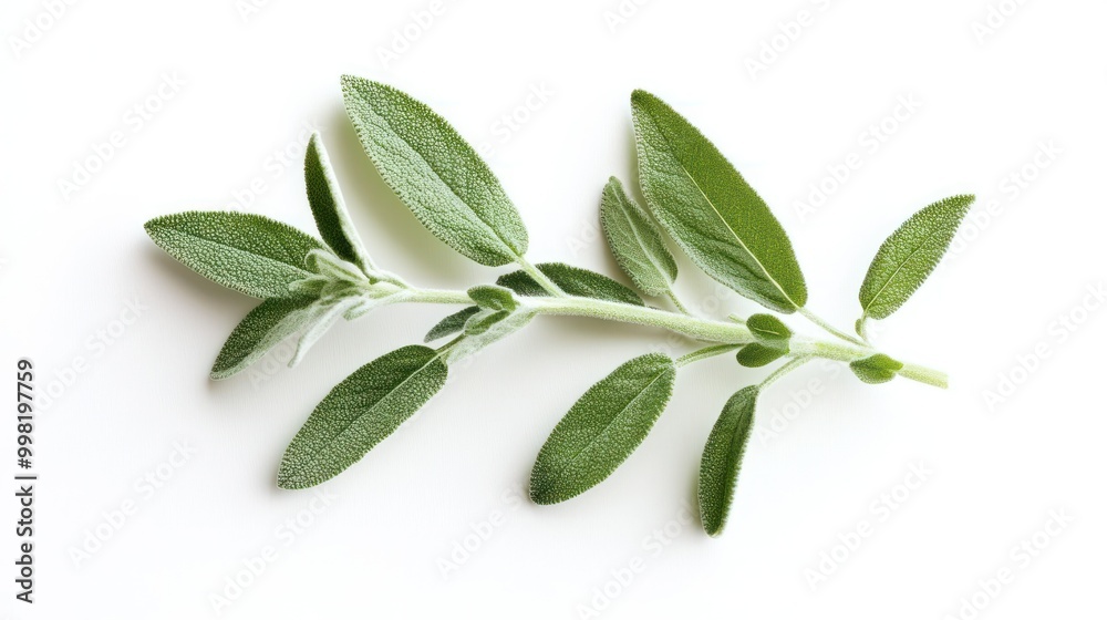 A Sprig of Green Sage with Soft, Fuzzy Leaves