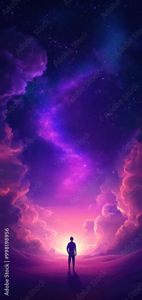 Fototapeta premium Retro Altered States Psychedelic Experience Vibrant Colors Perspective