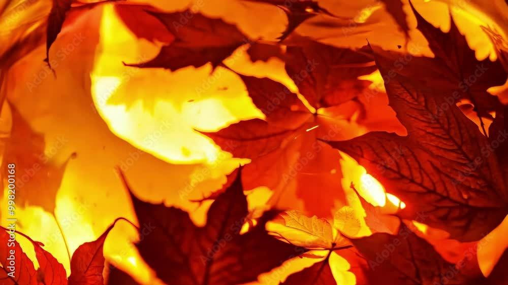 Vibrant autumn leaves in warm golden light Vibrant autumn leaves in warm golden light