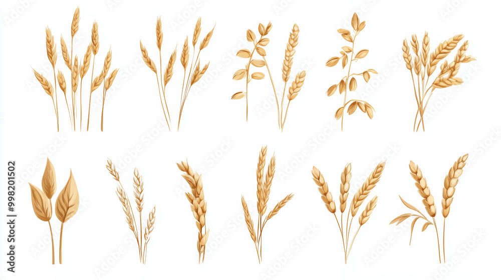 Collection of oat and flour icons. Malt plant symbols. Vector illustration.
Collection of oat and flour icons. Malt plant symbols. Vector illustration.