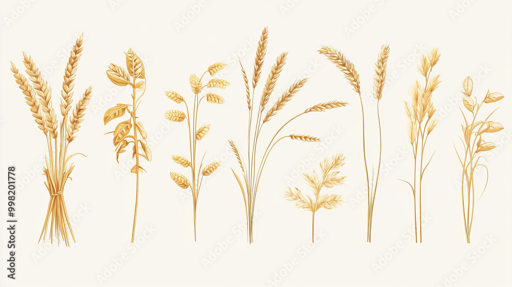 Collection of oat and flour icons. Malt plant symbols. Vector illustration.
Collection of oat and flour icons. Malt plant symbols. Vector illustration.