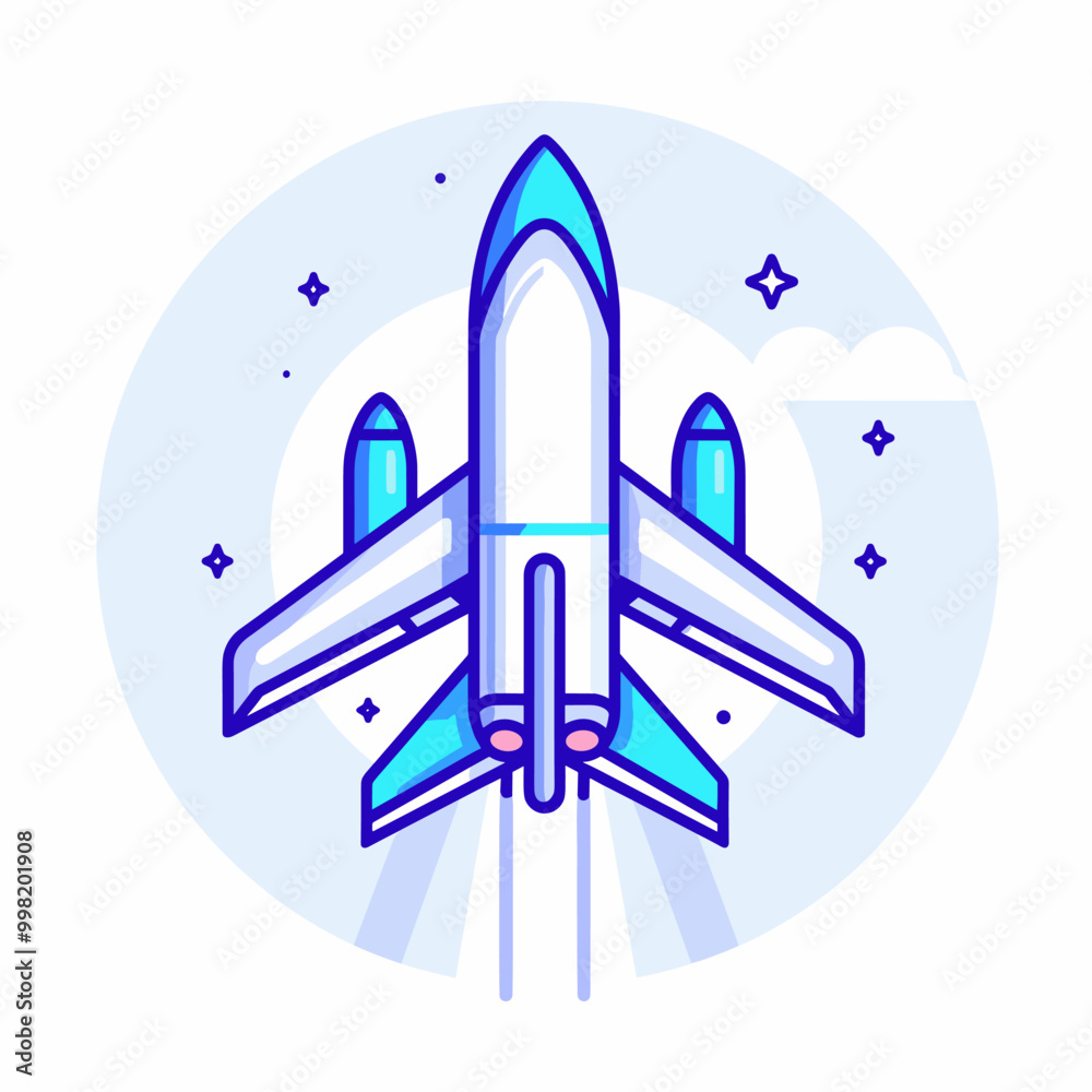 Fototapeta premium Airplane icon on white background. Vector illustration, EPS 10