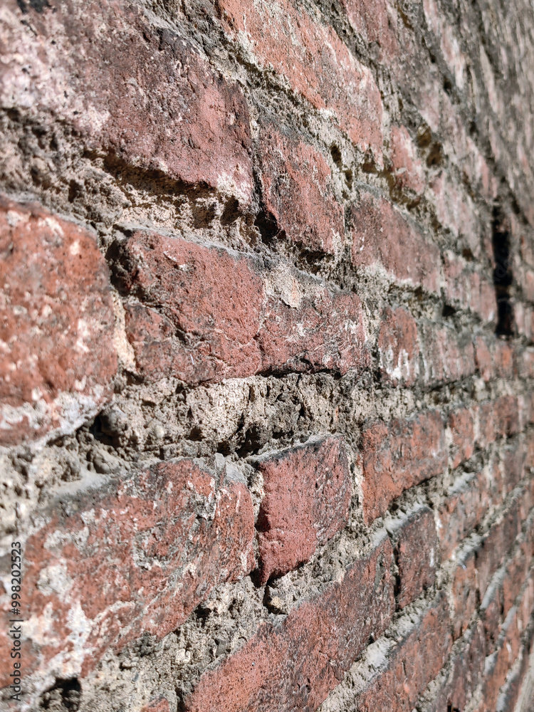 Detailed old red brick wall background photo texture Detailed old red brick wall background photo texture