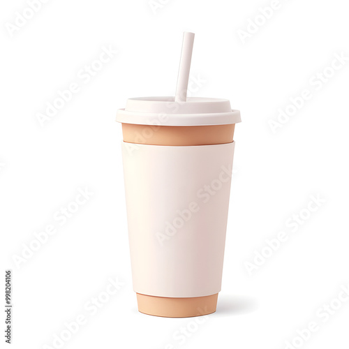 Take away coffee cup mockup, (front view). ai generative