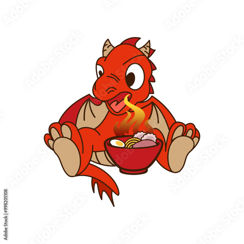dragon ramen logo simple clean and elegance