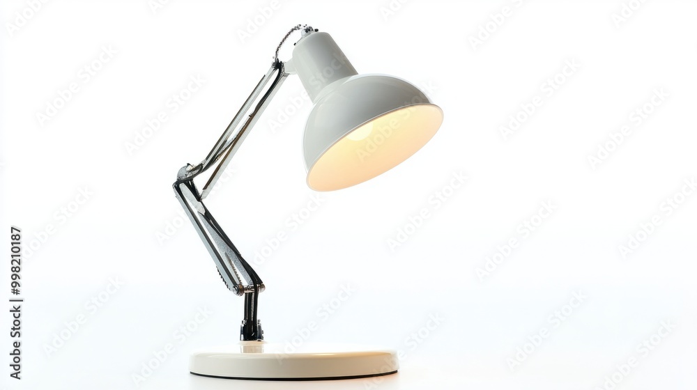 A modern desk lamp with a flexible neck, isolated on a white background A modern desk lamp with a flexible neck, isolated on a white background