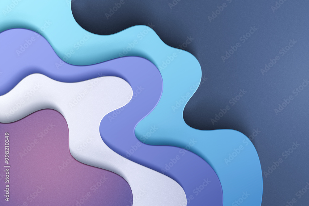 An abstract, layered papercut texture resembling stylized waves in a gradient of blues, creating a tranquil 3D background An abstract, layered papercut texture resembling stylized waves in a gradient of blues, creating a tranquil 3D background