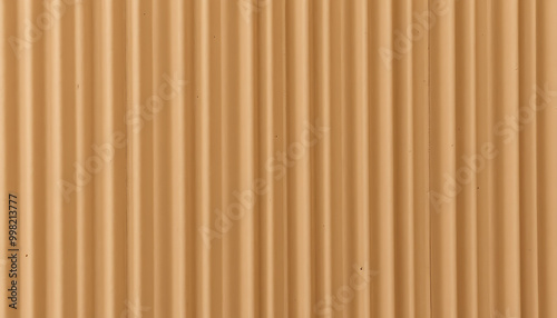 Textured cardboard background with vertical ridges in warm brown color 