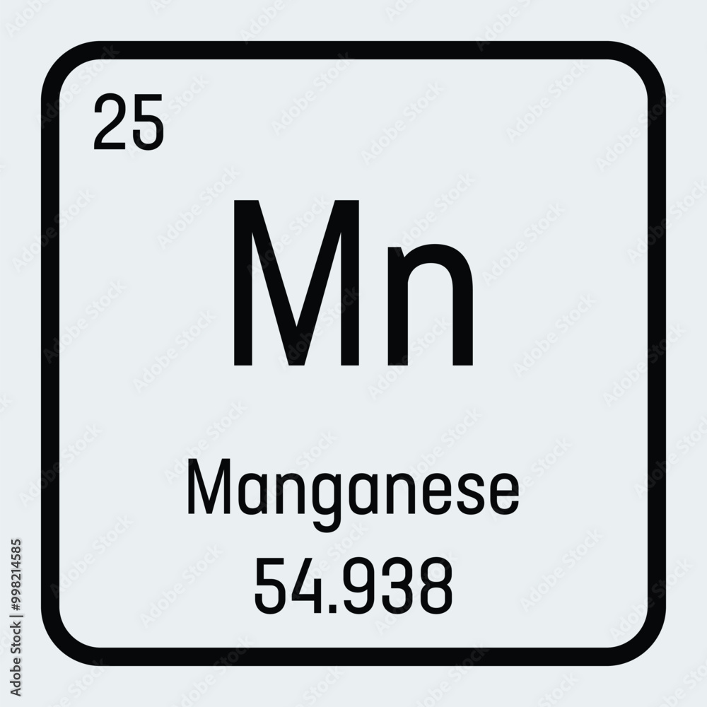 Manganese icon. Mn chemical element