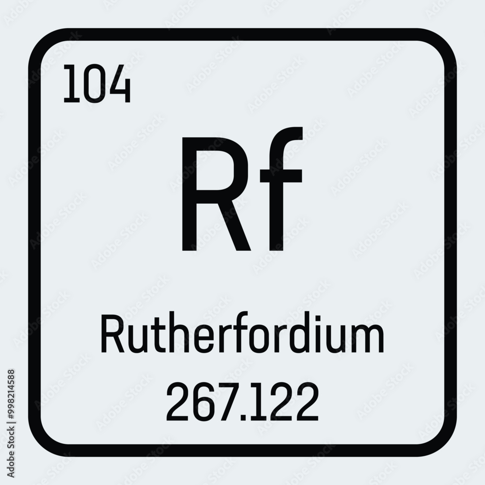 Rutherfordium icon. Rf chemical element Rutherfordium icon. Rf chemical element