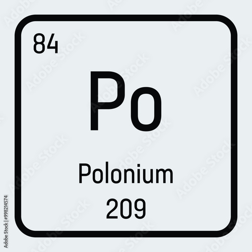 Polonium icon. Po chemical element