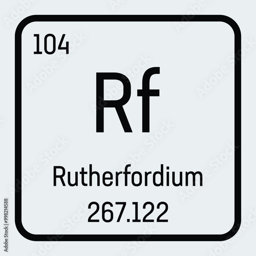 Rutherfordium icon. Rf chemical element