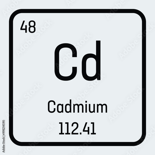 Cadmium icon. Cd chemical element