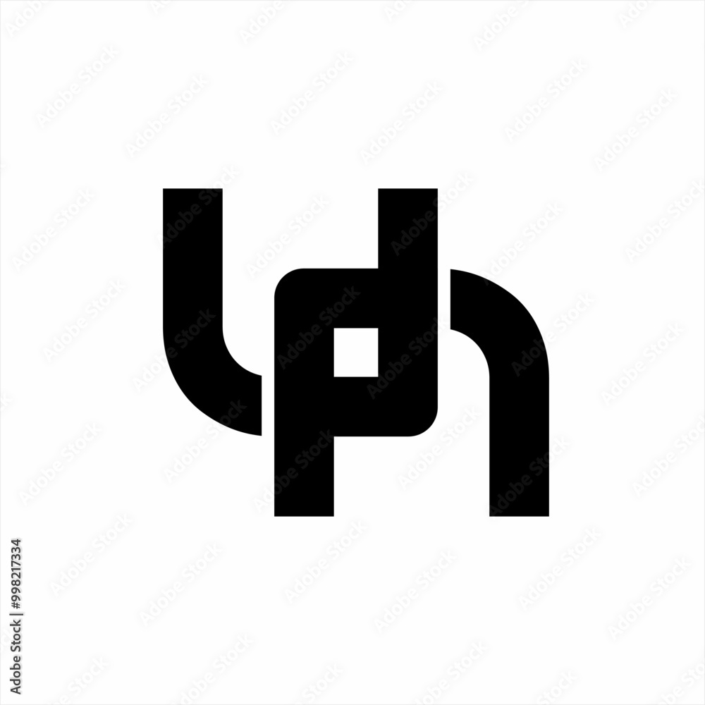 Modern abstract letter U N D P logo design. Modern abstract letter U N D P logo design.