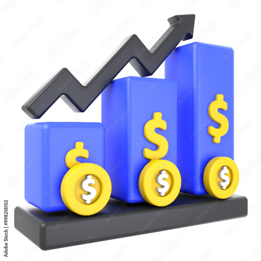 Innovation and Business 3D icon concept. 3d illustration of Financial Growth Innovation and Business 3D icon concept. 3d illustration of Financial Growth