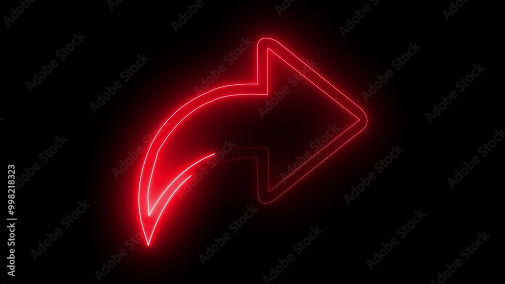 share arrow icon animation. abstract share glowing neon line color arrow animation