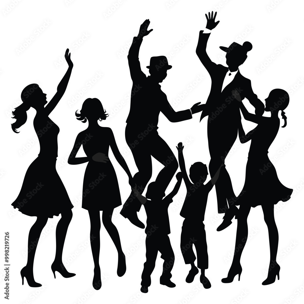 Silhouettes Of Family Person And People Dancing Vector Illustrations
Silhouettes Of Family Person And People Dancing Vector Illustrations