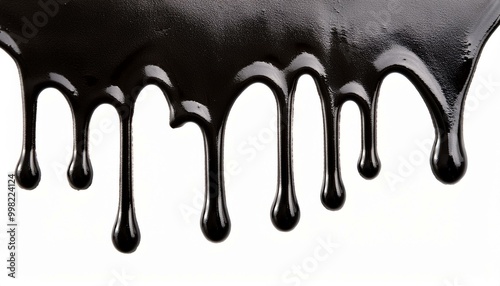 垂れている黒色のペンキ（black paint dripping）
