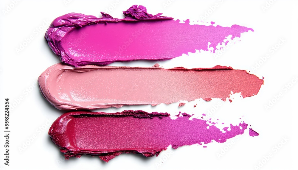 An artistic layout of Cool Pink lipstick and lip stain swatches, blending together to create a dynamic, radiant color palette. An artistic layout of Cool Pink lipstick and lip stain swatches, blending together to create a dynamic, radiant color palette.