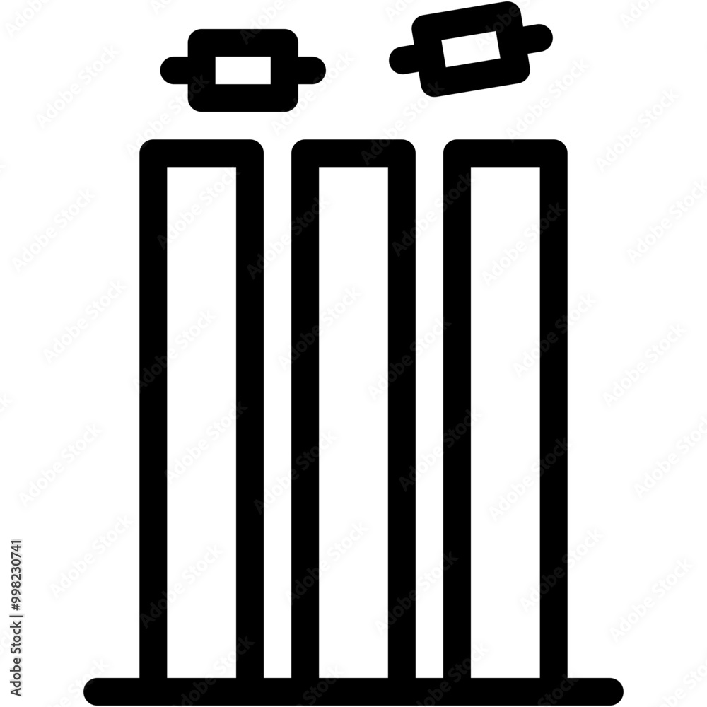 Vector Icon Wickets, Stumps, Cricket, Stick, Wickets Stick, Sport Vector Icon Wickets, Stumps, Cricket, Stick, Wickets Stick, Sport