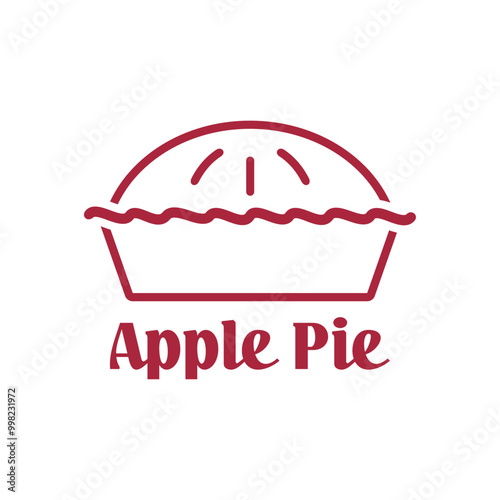 Apple pie logo vector illustration template. Simple emblem