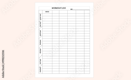 workout log book KDP Interior