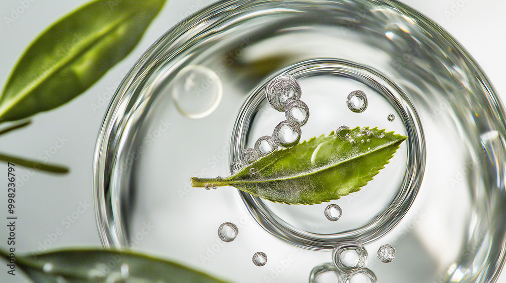 High-resolution macro shot of a leaf in water, showcasing the textured surface and shimmering details. The image emphasizes the freshness and beauty of nature. High-resolution macro shot of a leaf in water, showcasing the textured surface and shimmering details. The image emphasizes the freshness and beauty of nature.